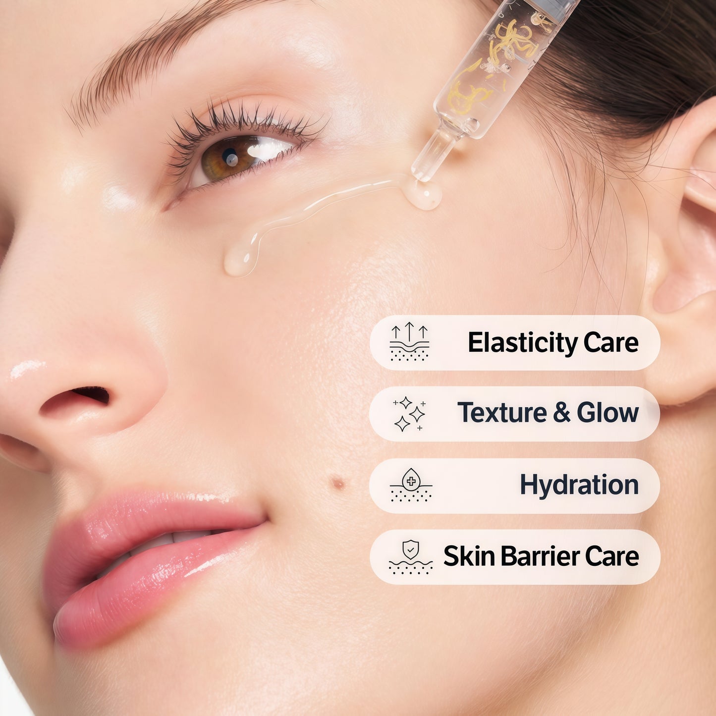 SUNGBOON EDITOR Glow Intensive Silk Peptide Ampoule, Copper Peptides Serum for Face with Collagen & Multi Peptides, Hydrating Korean Skincare Facial Serum for Smooth-Looking Skin, 1.35 fl oz